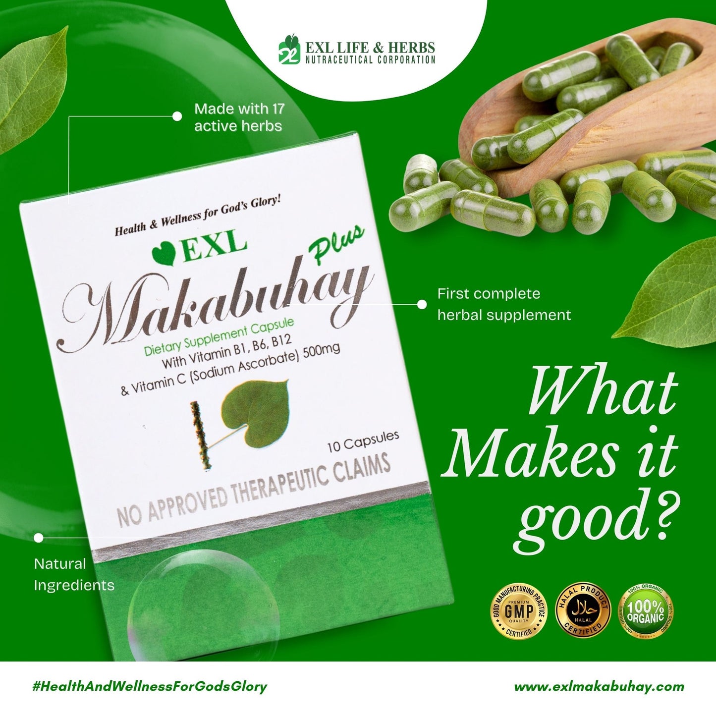 BUY 4 EXL MAKABUHAY PLUS CAPSULE 30s, GET 1 EXL COFFEE MIX FREE