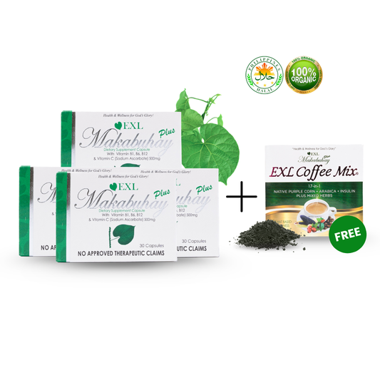 BUY 4 EXL MAKABUHAY PLUS CAPSULE 30s, GET 1 EXL COFFEE MIX FREE