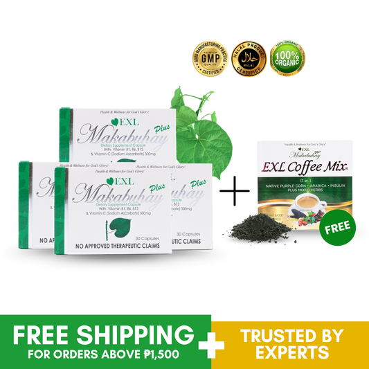 BUY 4 EXL MAKABUHAY PLUS CAPSULE 30s, GET 1 EXL COFFEE MIX FREE