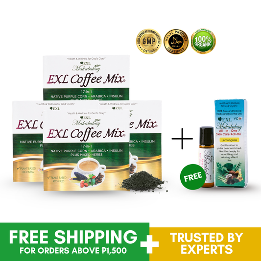 BUY 4 EXL COFFEE MIX, GET 1 EXL ALL-IN-ONE SKINCARE OIL ROLL-ON FREE