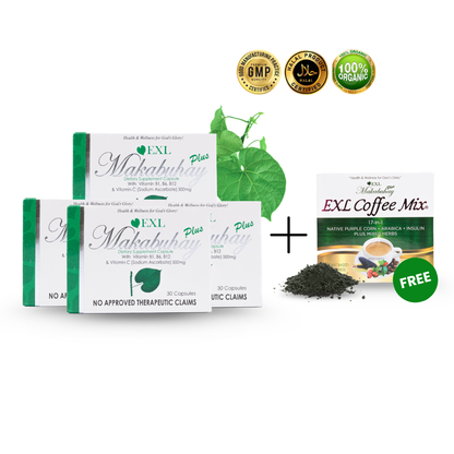 BUY 4 EXL MAKABUHAY PLUS CAPSULE 30s, GET 1 EXL COFFEE MIX FREE