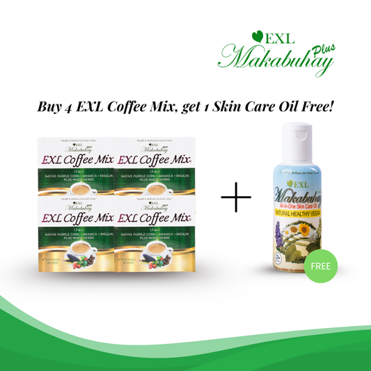 BUY 4 EXL COFFEE MIX, GET 1 EXL ALL-IN-1 SKINCARE OIL FREE