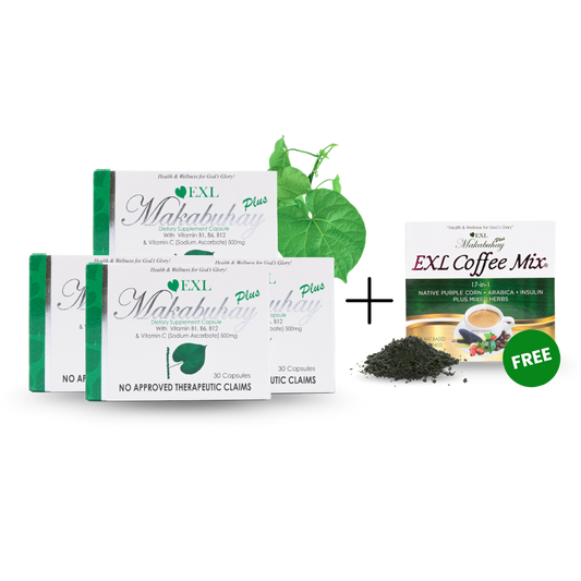 BUY 4 EXL MAKABUHAY PLUS CAPSULE 30s, GET 1 EXL COFFEE MIX FREE